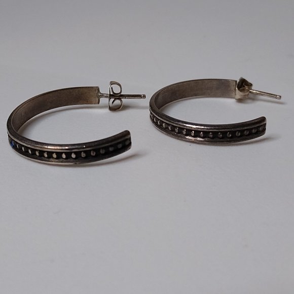 Vintage Metal Half Hoop Earrings - Picture 7 of 13